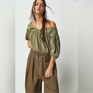 Free People No Good Alone Tee in Willow